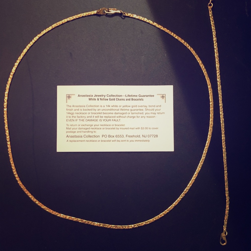 14k Gold Plated Necklace: 18”- 20”